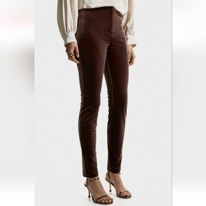 Elegant Brown Velvet Women's Pants